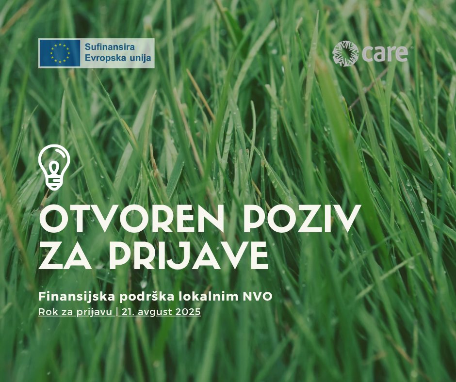 📢 Open Call: Financial support for local CSOs’ climate-smart initiatives in Western Kosovo 🌱
Apply by 🗓 21 Aug 2025
📍Prizren, Peja, Gjakova, Mitrovica
🔗EN: lnkd.in/dNDzJGFe
🔗AL: lnkd.in/d5J3n8FN
🔗SR: lnkd.in/d8Jqnric
#CARE #GreenTransition #Kosovo