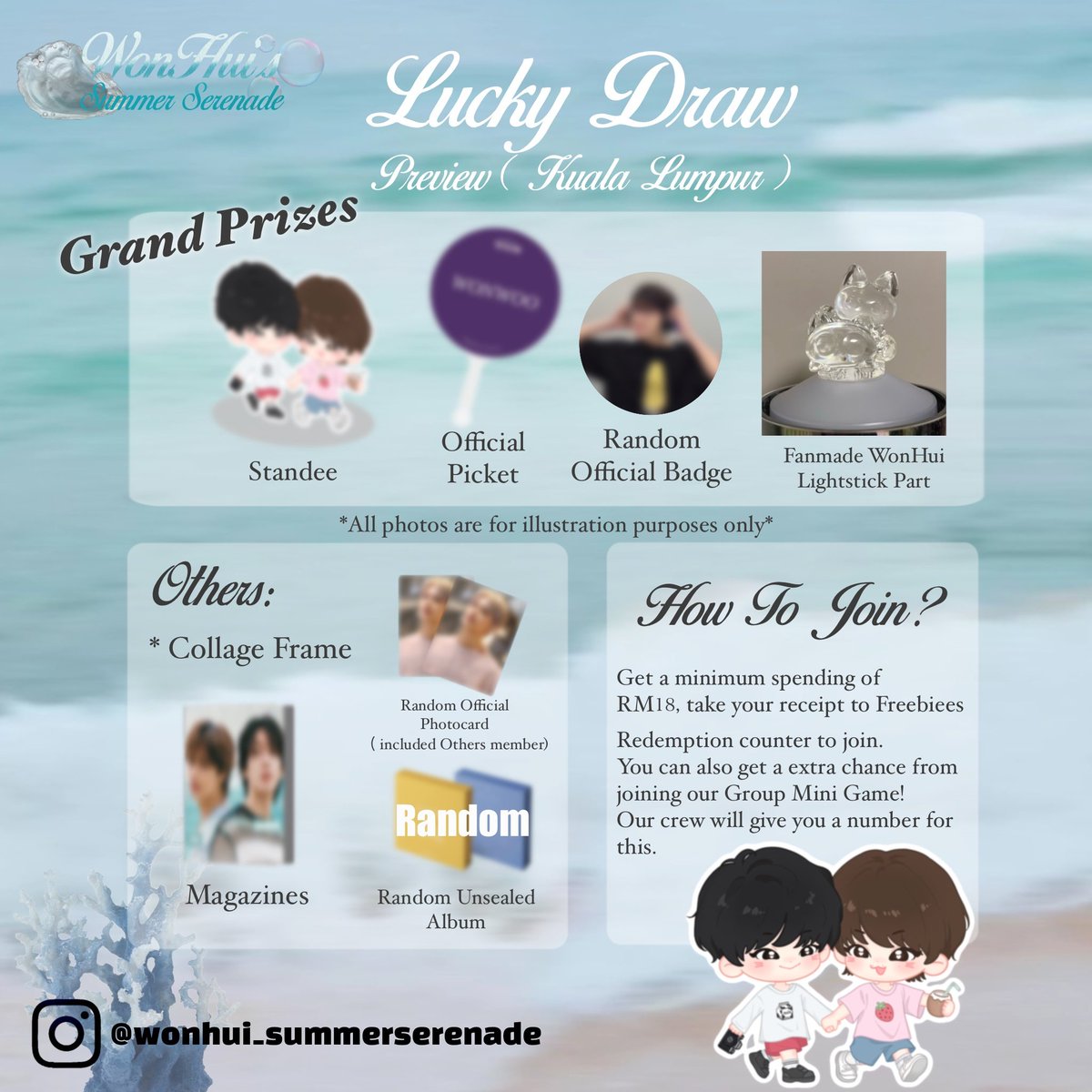 Spend a minimum of RM18 (KL) or RM17 (PNG) in a single receipt during the event and you’ll get ONE chance at the lucky draw! ❤️
✨ Play certain mini games to earn an extra entry too!
❗One receipt = One chance!
⚠️ Images are for reference only. Actual items may vary.
#wonwoojun