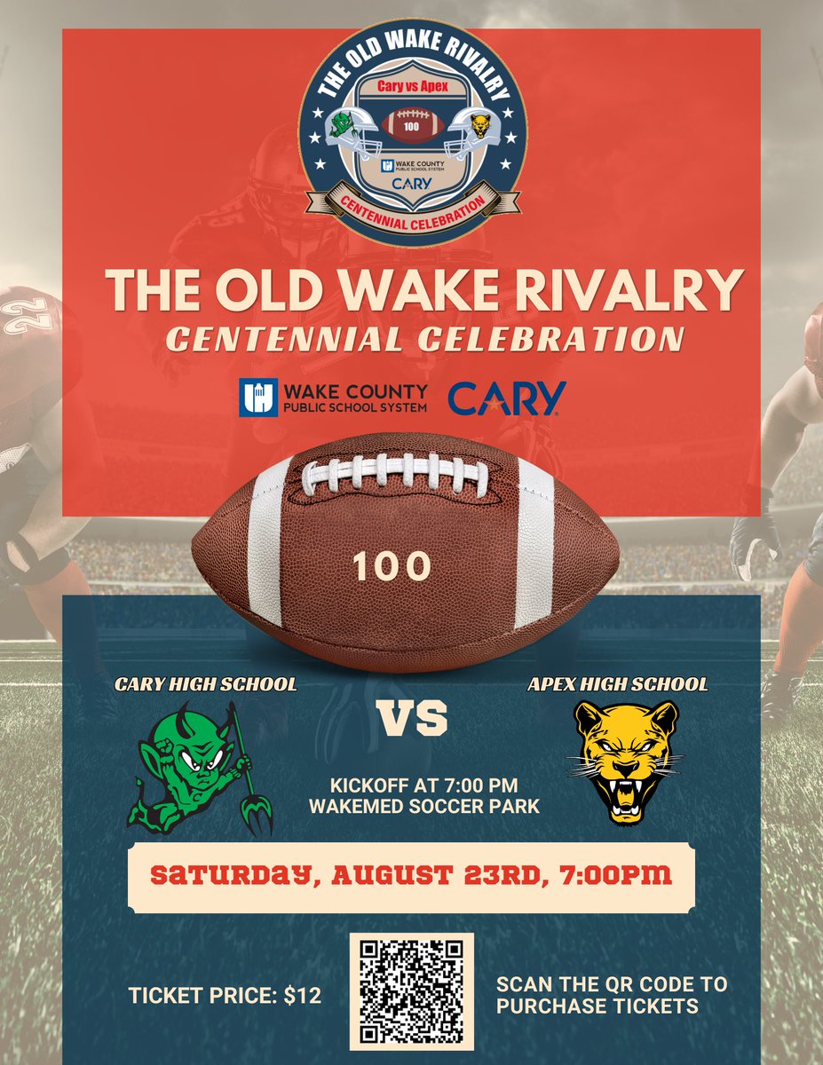 New conference but we still have our oooooooold rivals! 100 years of the OLD Wake Rivalry! <a href="/CaryImpFootball/">Cary Football</a> <a href="/apexhsathletics/">Apex Athletics</a>