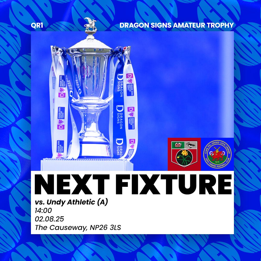 Back-to-back cup contests 🏆

Fresh from last weekend’s #JDWelshCup triumph, we’re off to Monmouthshire to face <a href="/UndyAFC/">Undy AFC</a> in QR1 of the #DragonSignsAmateurTrophy!

#Riders