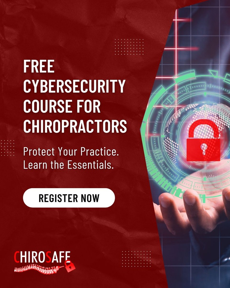 ChiroSafe's tweet image. Our FREE video course, Essential Cybersecurity for the Chiropractic Office, walks you through practical steps to safeguard your systems, secure patient data, and stay HIPAA HITECH compliant.
tinyurl.com/2mawt2c7
