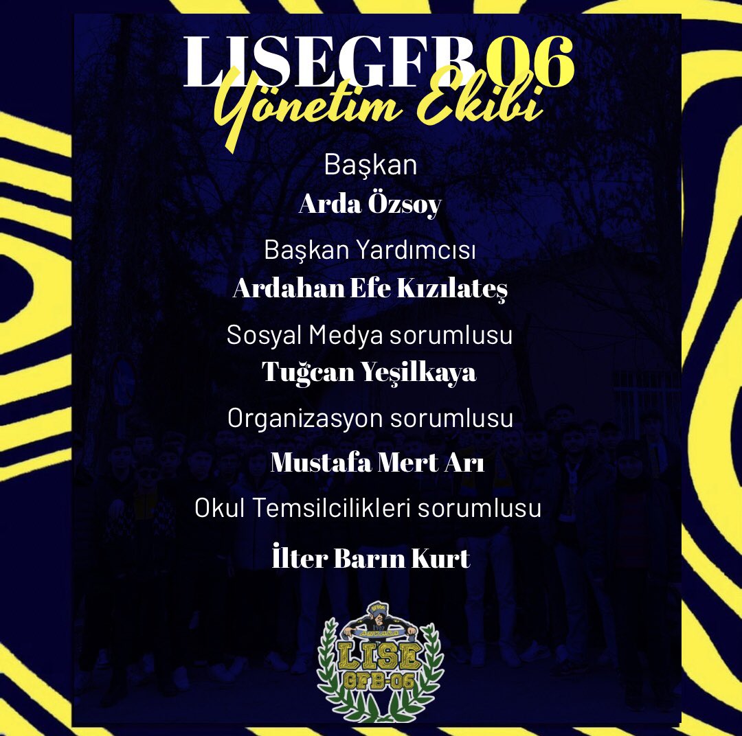 YENİ YÖNETİM EKİBİMİZ

#lisegfb06