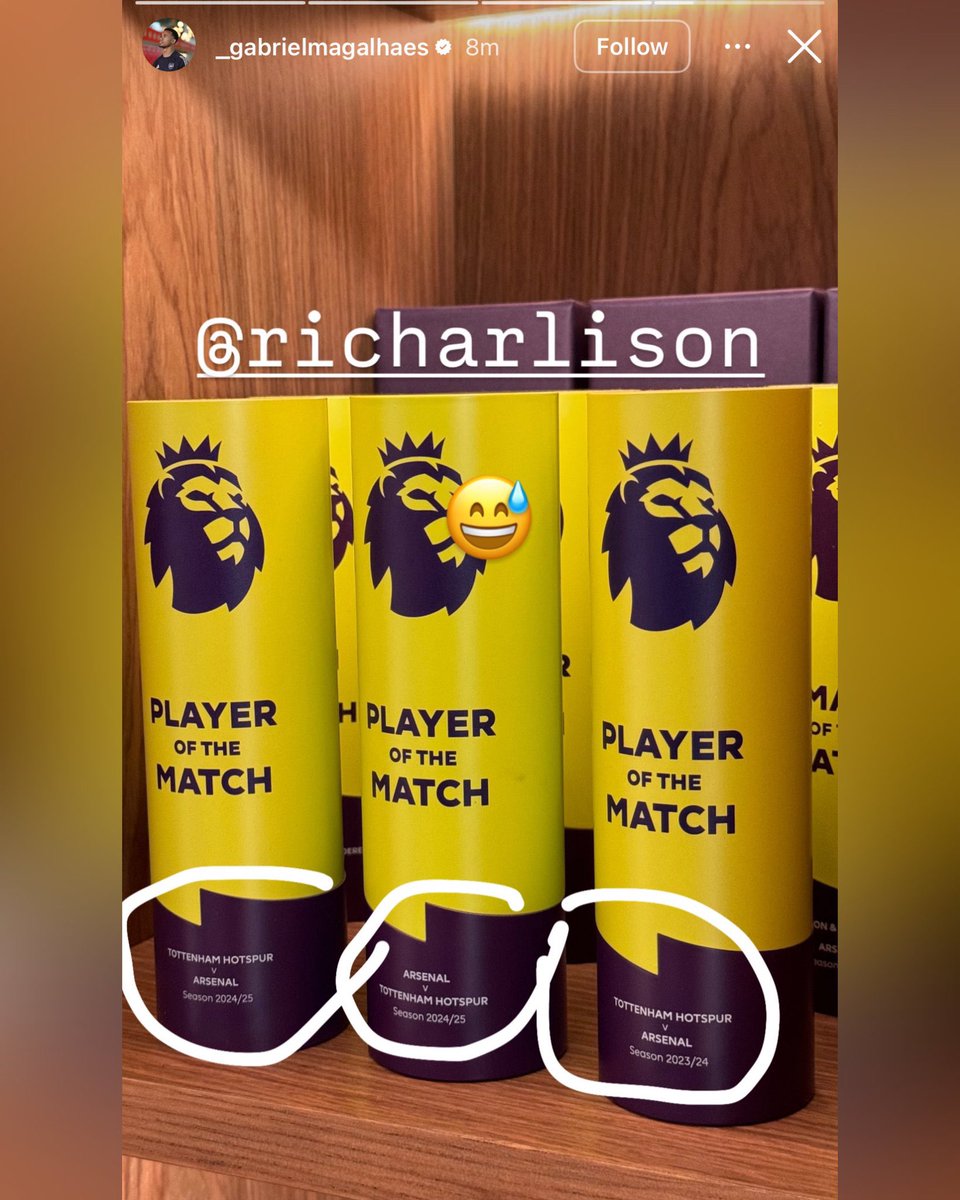 Arsenal defender Gabriel to Tottenham striker Richarlison. 🍿🤣🤣🤣

#SportDm