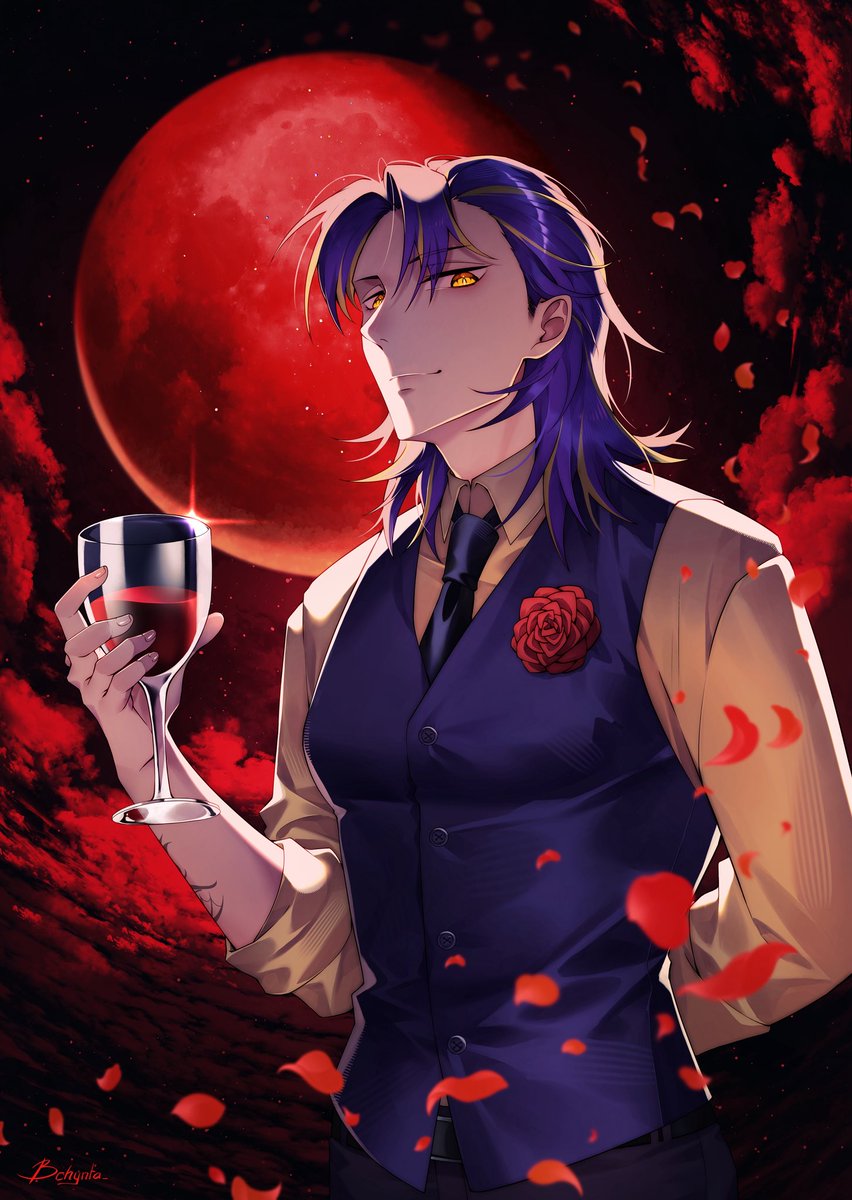 Under the blood moon, the night comes alive… care to join me for a drink? 🥀🍷