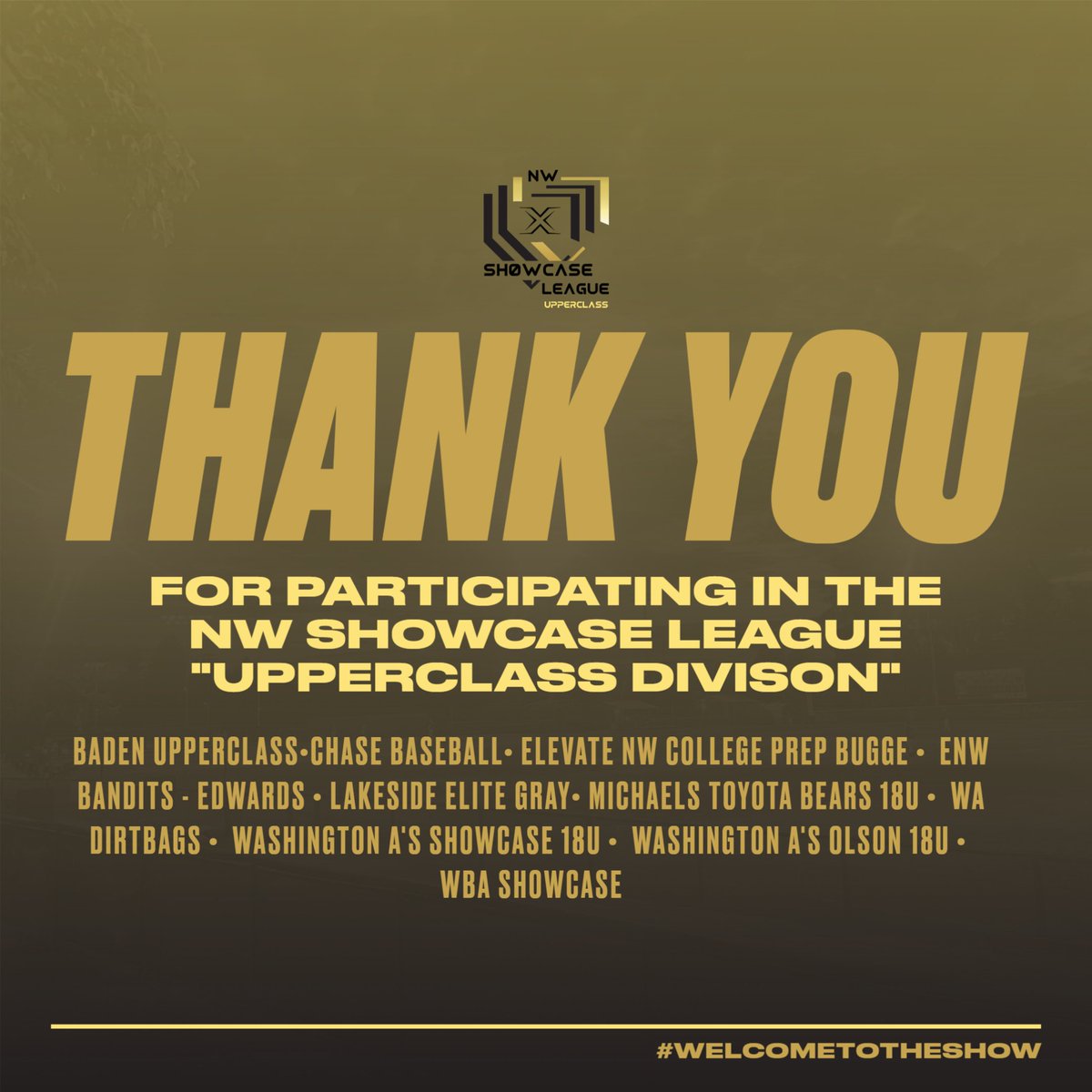 Thank you for competing in the "Upperclass division!!  What a great season!  Be on the lookout for all-League teams!!  2025 NW Showcase League #welcometotheshow