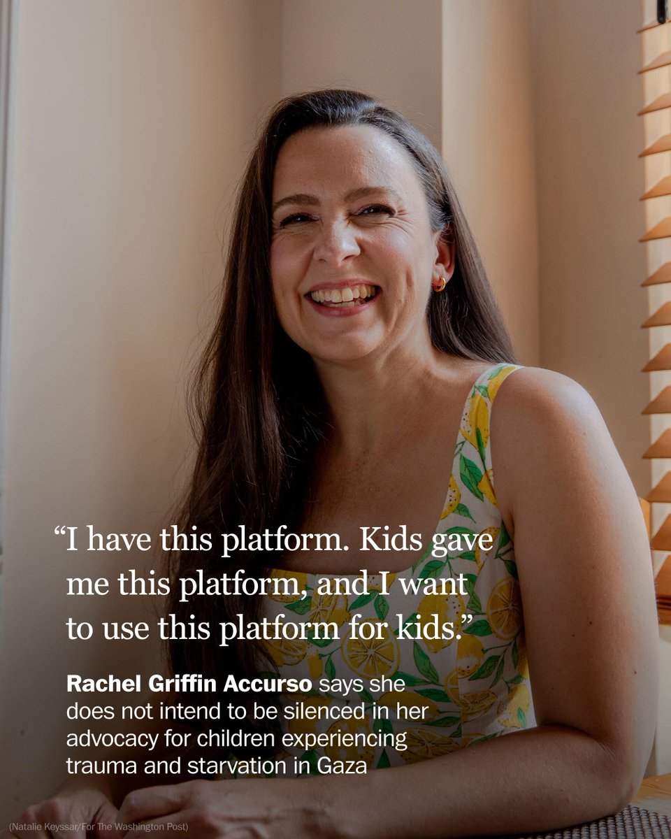 Despite backlash, Ms. Rachel is featuring a child from Gaza on her show to amplify the voices of children in warn torn conflict zones.

“Speaking out for kids in this situation is more important than my career,” she said.  wapo.st/4ms1dhn