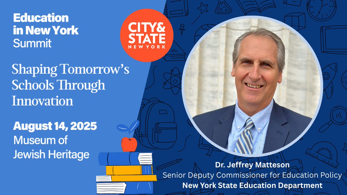 NYS Education Department (@nysednews) on Twitter photo Jeffrey Matteson, NYSED’s Senior Deputy Commissioner for Education Policy, will participate in a panel discussion, “The Evolving Landscape of Education in NY's Public School System,” at <a href="/CityAndStateNY/">City & State NY</a>'s #EducationInNYSummit on August 14. bit.ly/3H1llb0 <a href="/CSNY_Events/">City & State Events</a> Jeffrey Matteson, NYSED’s Senior Deputy Commissioner for Education Policy, will participate in a panel discussion, “The Evolving Landscape of Education in NY's Public School System,” at <a href="/CityAndStateNY/">City & State NY</a>'s #EducationInNYSummit on August 14. bit.ly/3H1llb0 <a href="/CSNY_Events/">City & State Events</a>
