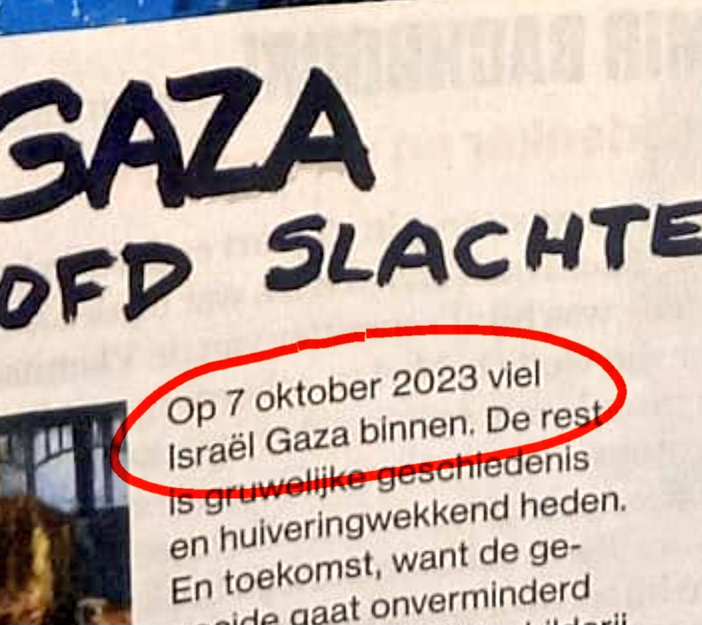 HUMO: "Op 7 oktober 2023 viel Israël Gaza binnen." 🤯🤮🤬

Voor wie nog een bewijs nodig had van de verdorvenheid van de mainstream media... 👇🏻