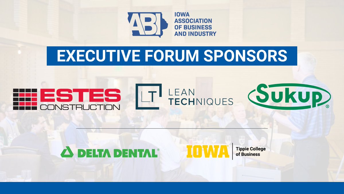 👏 Thank you to our Executive Forum sponsors!  

This event unites top business leaders to explore key trends and challenges shaping Iowa's business and industry.  

Looking for ways to get involved in ABI events? Explore sponsorship opportunities 📷 iowaabi.org/upl/downloads/…