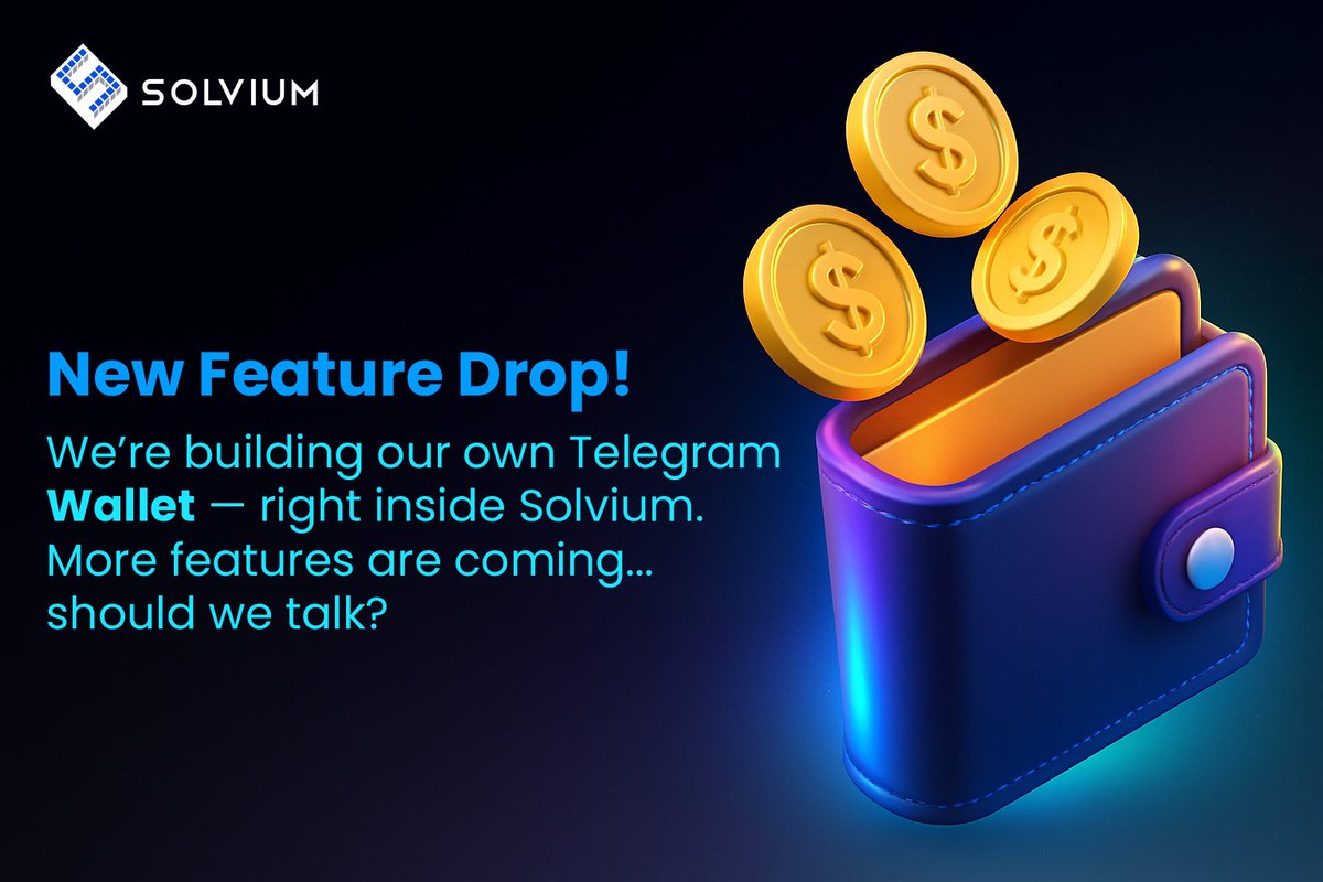 Knock knock… 👀
We’ve been building something special!
A built-in wallet is coming to Solvium — and it’s just the beginning.
Should we talk? 👇