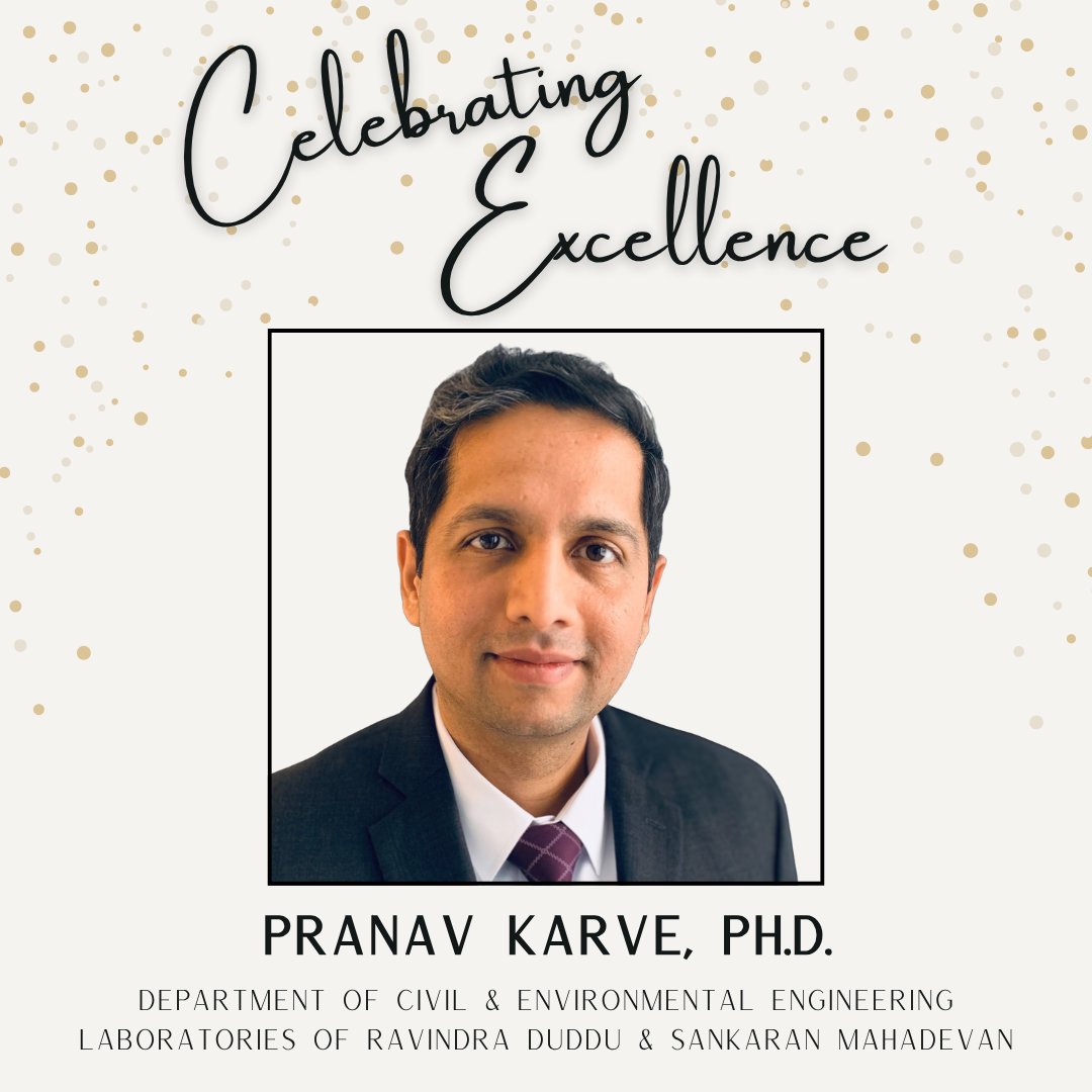 Vanderbilt Office of Postdoctoral Affairs (@vandyopa) on Twitter photo 🎉 Congratulations to Dr. Karve on his new role as Assistant Professor in Civil & Environmental Engineering at <a href="/VUEngineering/">VU Engineering</a>! 🏗️💻
Dr. Karve began his postdoc in 2016 & has since held several roles before this tenure-track appointment at VU.
Read more: vanderbilt.edu/postdoc/curren… 🎉 Congratulations to Dr. Karve on his new role as Assistant Professor in Civil & Environmental Engineering at <a href="/VUEngineering/">VU Engineering</a>! 🏗️💻
Dr. Karve began his postdoc in 2016 & has since held several roles before this tenure-track appointment at VU.
Read more: vanderbilt.edu/postdoc/curren…