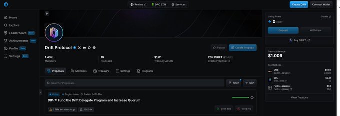 Drift Protocol DIP-7 Voting Interface