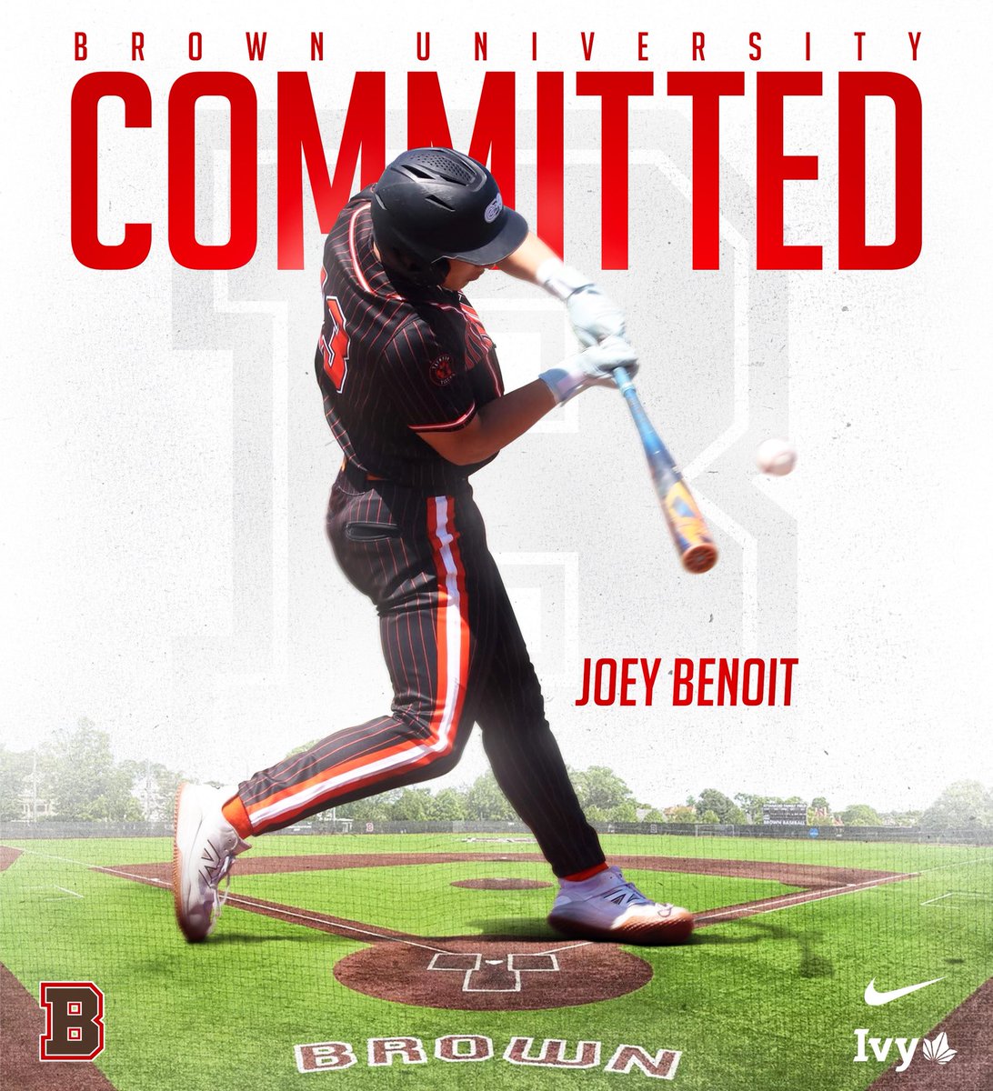 I am extremely excited to announce my commitment to the admissions process at Brown University! I would like to thank Coach Holbrook and the Brown baseball staff for this opportunity. Thank you to my family, teammates, and coaches who have helped me along the way! Go bears!