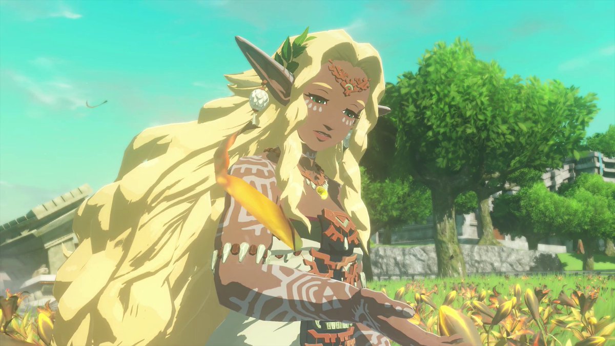 Kafeiry's tweet image. Sonia and Zelda are in the same spot next to the castle