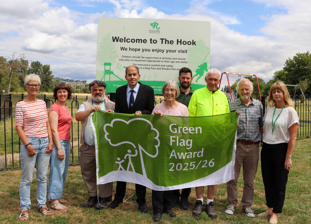 Rushcliffe's tweet image. 💚🌳The Hook Nature Reserve in #LadyBay has received its second #GreenFlagAward! A wonderful achievement celebrating the site as one of the UK’s best green spaces.
Congratulations to the Friends of the Hook, @Nottswildlife and our Streetwise team. 👏 bit.ly/3U6Vt0d