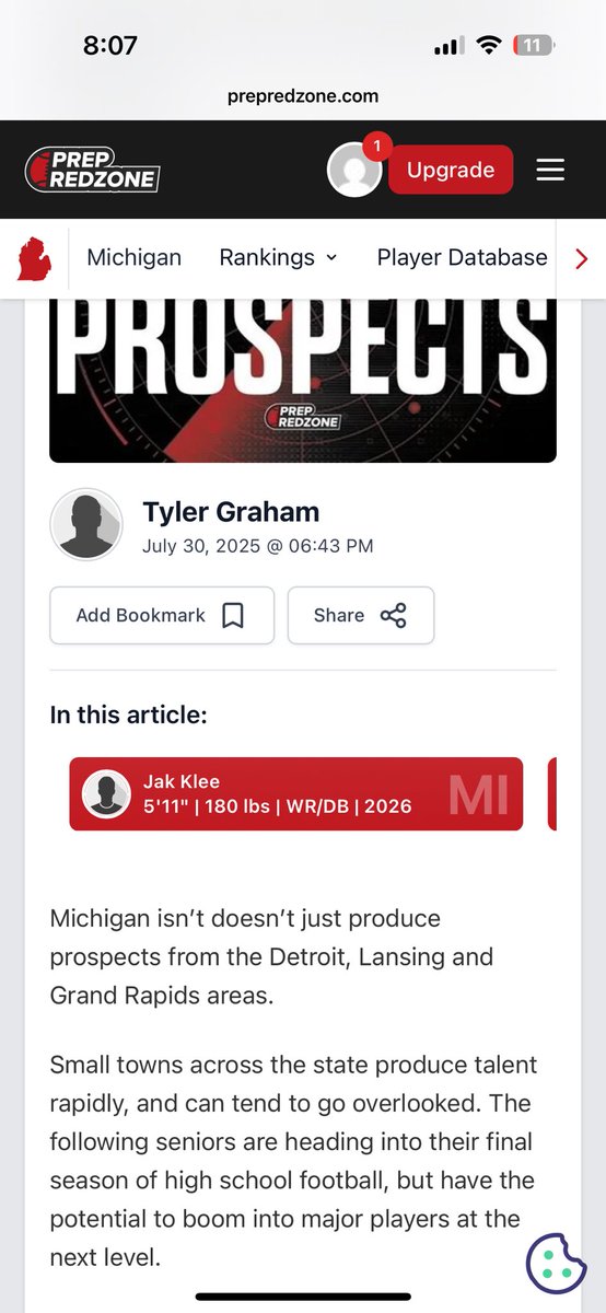 Jak Klee (@jakklee2026) on Twitter photo Thank you <a href="/MichFBFrenzy/">Michigan Prep Frenzy</a> for the write up!! I really appreciate it! Cant wait for the season to get started! <a href="/PrepRedzoneMI/">Prep Redzone Michigan</a> <a href="/alex_pallone/">Alex Pallone</a> Thank you <a href="/MichFBFrenzy/">Michigan Prep Frenzy</a> for the write up!! I really appreciate it! Cant wait for the season to get started! <a href="/PrepRedzoneMI/">Prep Redzone Michigan</a> <a href="/alex_pallone/">Alex Pallone</a>