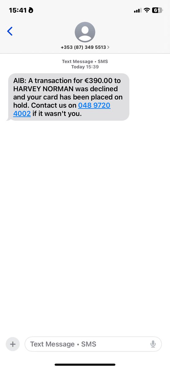 drewbrow's tweet photo. @AskAIB is it safe to assume this is scam? https://t.co/SX2bNFYrPR