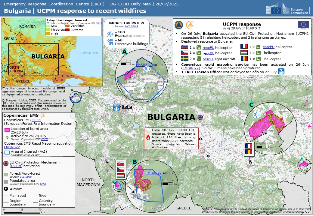 FIRERESProject's tweet image. Food for thought 🧠💭Wildfires ravaged 🇧🇬 Bulgaria this July. Our #LivingLab lead Georgi Kostov from Sofia's Univ. of Forestry, shares urgent insight on aging forests + weak regeneration.📖 shorturl.at/HzHUJ 🎧 shorturl.at/nMrb6 © JRC, 2025