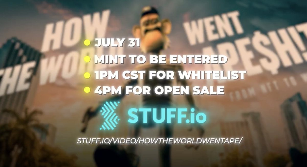 G๐ฎ๐๐๐ก๐๐๐ญ๐๐ก ๐๐ฆ (@guccheetah) on Twitter photo ITS OFFICIALLY MINT DAY FOR โWhen the World Went Ape$hit!โ
Iโm giving away 1 NFT from this mint, to enter just do the following: ๐
โข Follow <a href="/guccheetah/">G๐ฎ๐๐๐ก๐๐๐ญ๐๐ก ๐</a> & <a href="/UnboxingWeb3/">Unboxing Web3</a>
โข Like & repost this post
You could win a <a href="/BoredApeYC/">Bored Ape Yacht Club ๐</a> NFT
Winner will be selected in 24 hours! ITS OFFICIALLY MINT DAY FOR โWhen the World Went Ape$hit!โ
Iโm giving away 1 NFT from this mint, to enter just do the following: ๐
โข Follow <a href="/guccheetah/">G๐ฎ๐๐๐ก๐๐๐ญ๐๐ก ๐</a> & <a href="/UnboxingWeb3/">Unboxing Web3</a>
โข Like & repost this post
You could win a <a href="/BoredApeYC/">Bored Ape Yacht Club ๐</a> NFT
Winner will be selected in 24 hours!