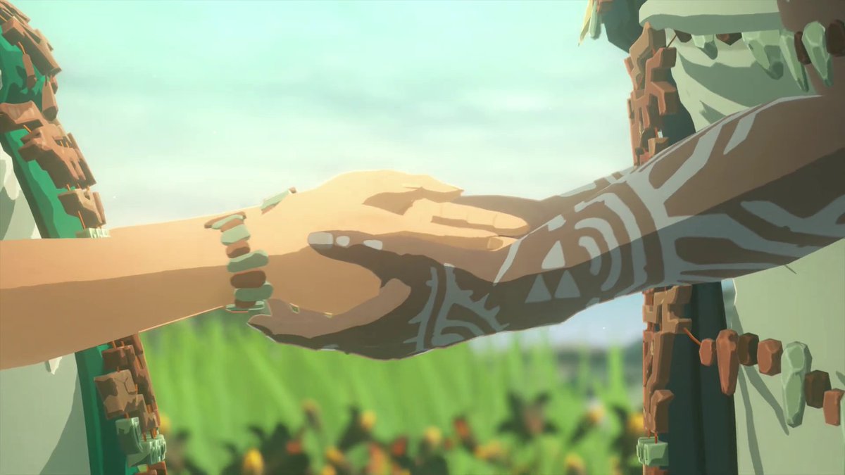 Kafeiry's tweet image. Sonia and Zelda are in the same spot next to the castle