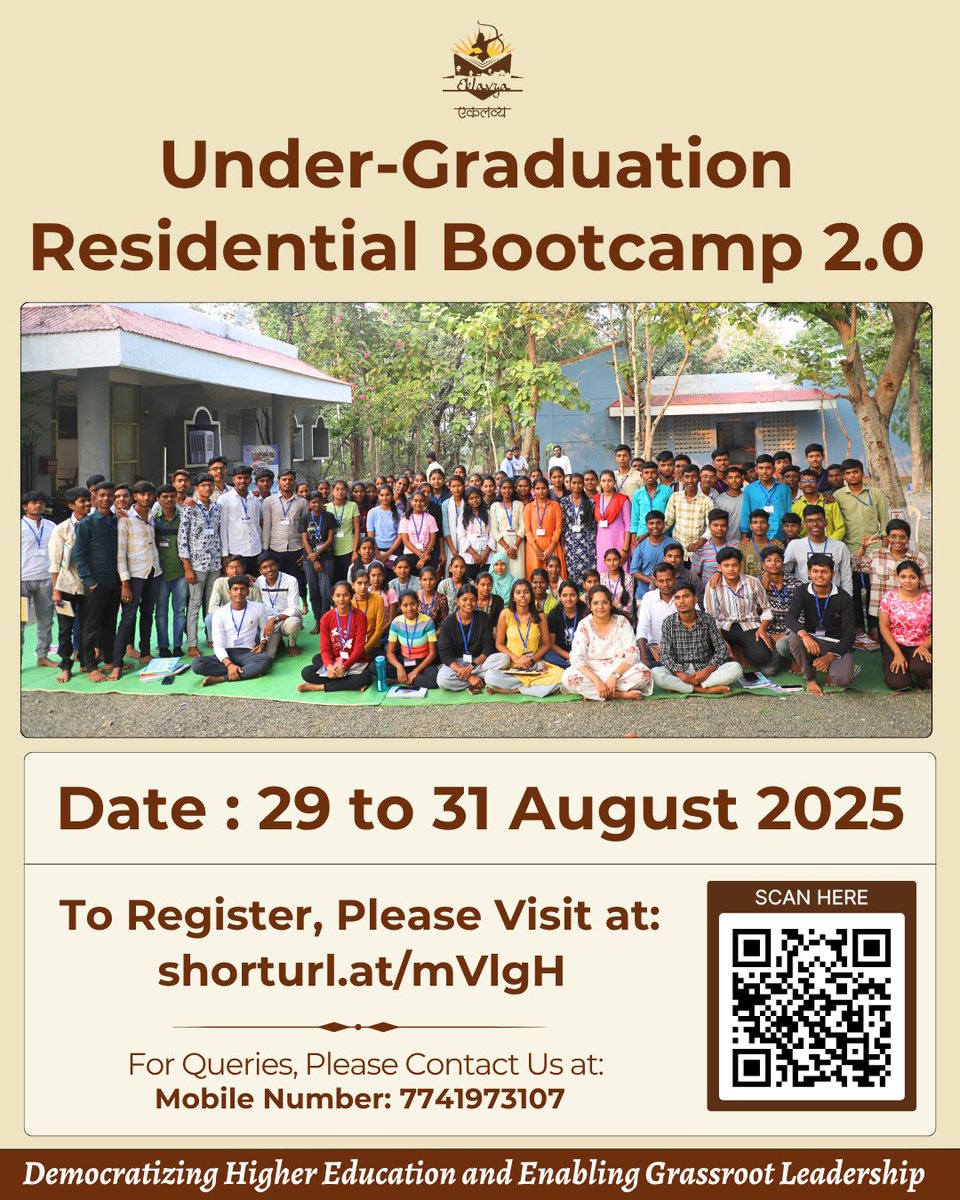 We were truly inspired by the incredible response to our previous UG Bootcamp  the journeys, dreams, and determination of first-generation learners left a lasting mark on us. That’s why we’re excited to bring back the Undergraduate Residential Bootcamp 2025 – 2.0!