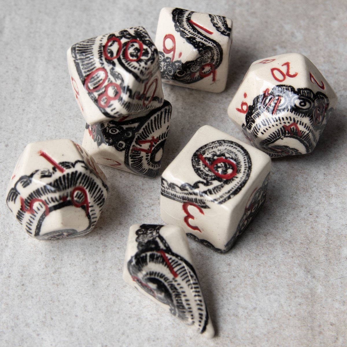 I am kinda sick of being TTRPGs best kept secret. If y'all want to lend a hand, please consider sharing one of my posts. I want the world to see that my glazed ceramic dice are available tomorrow! August 1st at 6pm ET. 

#dice #ttrpg #dnd