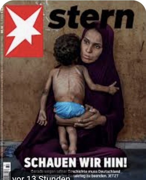 Es ist schäbig, kranke Kinder für die Islamisten-Propaganda einzusetzen!  Dieser kleine Junge Mohamed ist schwer krank. Trotzdem scheut sich die Zeitschrift STERN nicht dieses Bild auf die Titelseite des neuen Stern zu setzen und zu schreiben,dass der Kleine Junge am Verhungern
