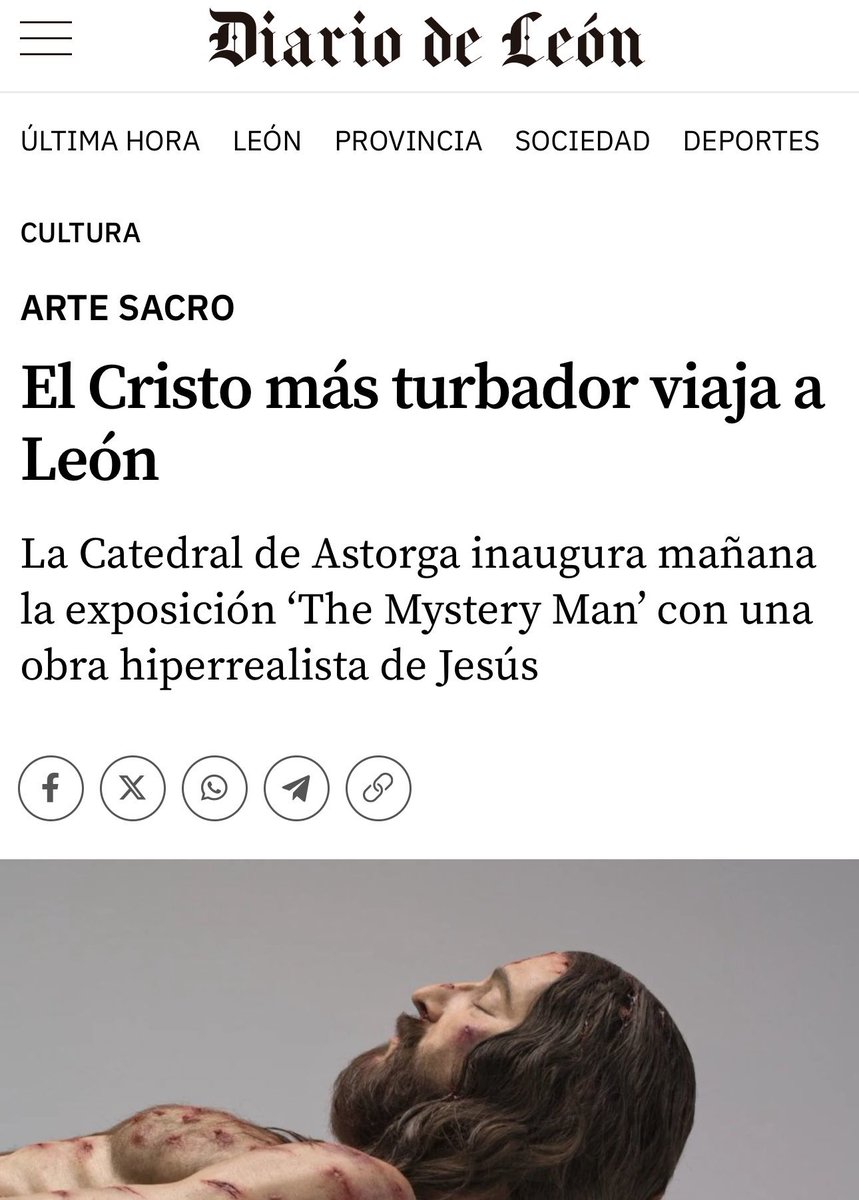 El Cristo más turbador viaja a León 
¡Ojo Leoneses! 

diariodeleon.es/cultura/250731…