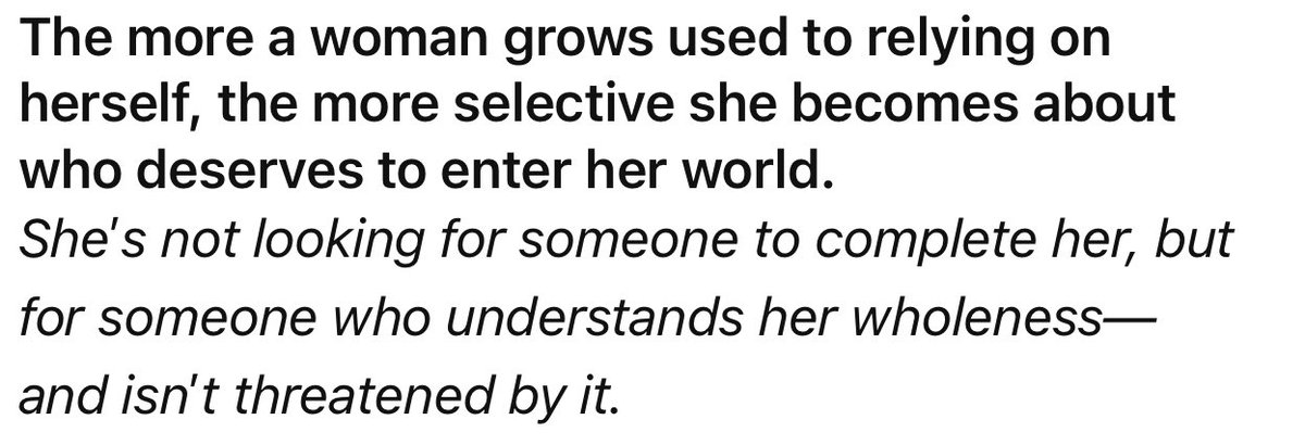 " كلما اعتادت المرأة على الاعتماد على نفسها، كلما أصبحت أكثر دقّة في اختيار من يستحق أن يشاركها عالمها "