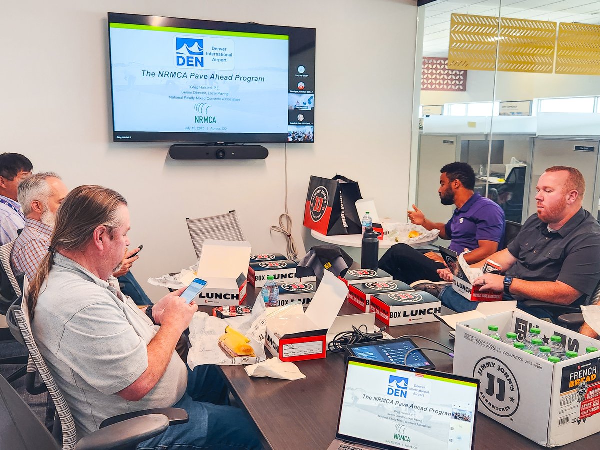 Pave_Ahead's tweet photo. ✈️ 🚧 Concrete, Collaboration, and Innovation at One of America’s Busiest Airports – @nrmca's Greg Halsted recently met with engineers at Denver International Airport to discuss sustainable paving solutions: https://t.co/i9UKIIGDr1

#PaveAhead #ConcretePaving #DEN #Denver https://t.co/2Y0m8rmzxJ