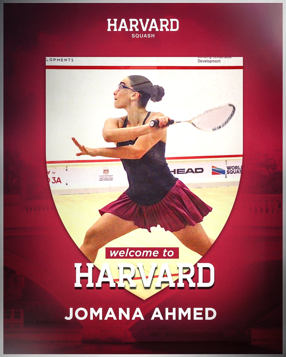𝘞𝘦𝘭𝘤𝘰𝘮𝘦, 𝐉𝐨𝐦𝐚𝐧𝐚 𝐀𝐡𝐦𝐞𝐝! 

Kicking off our incoming first-year introductions, we have Jomana Ahmed! 

Ranked in the top five junior players in her home nation, Jomana joins our group from New Cairo, Egypt! 

#GoCrimson x #OneCrimson