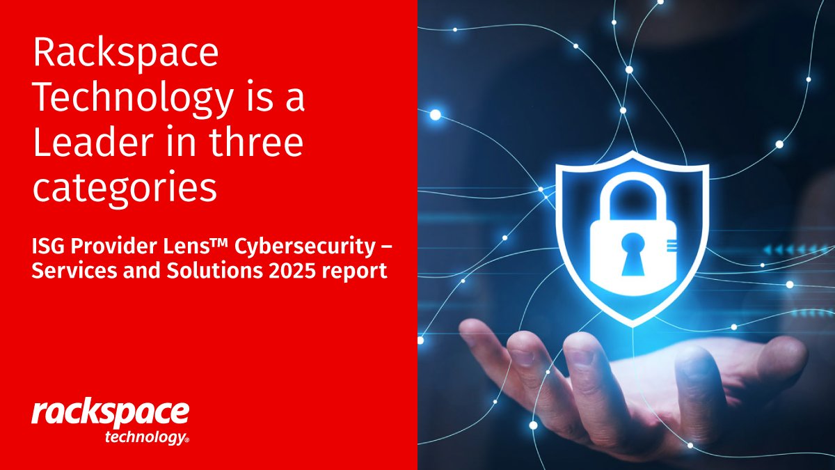 Rackspace Technology (@rackspace) on Twitter photo Rackspace Technology is named a Leader in the ISG Cybersecurity 2025 report for our AI-driven, end-to-end security solutions that help businesses detect, respond to and stay ahead of evolving threats. Learn more: rackspace.com/lp/2025-isg-cy… Rackspace Technology is named a Leader in the ISG Cybersecurity 2025 report for our AI-driven, end-to-end security solutions that help businesses detect, respond to and stay ahead of evolving threats. Learn more: rackspace.com/lp/2025-isg-cy…