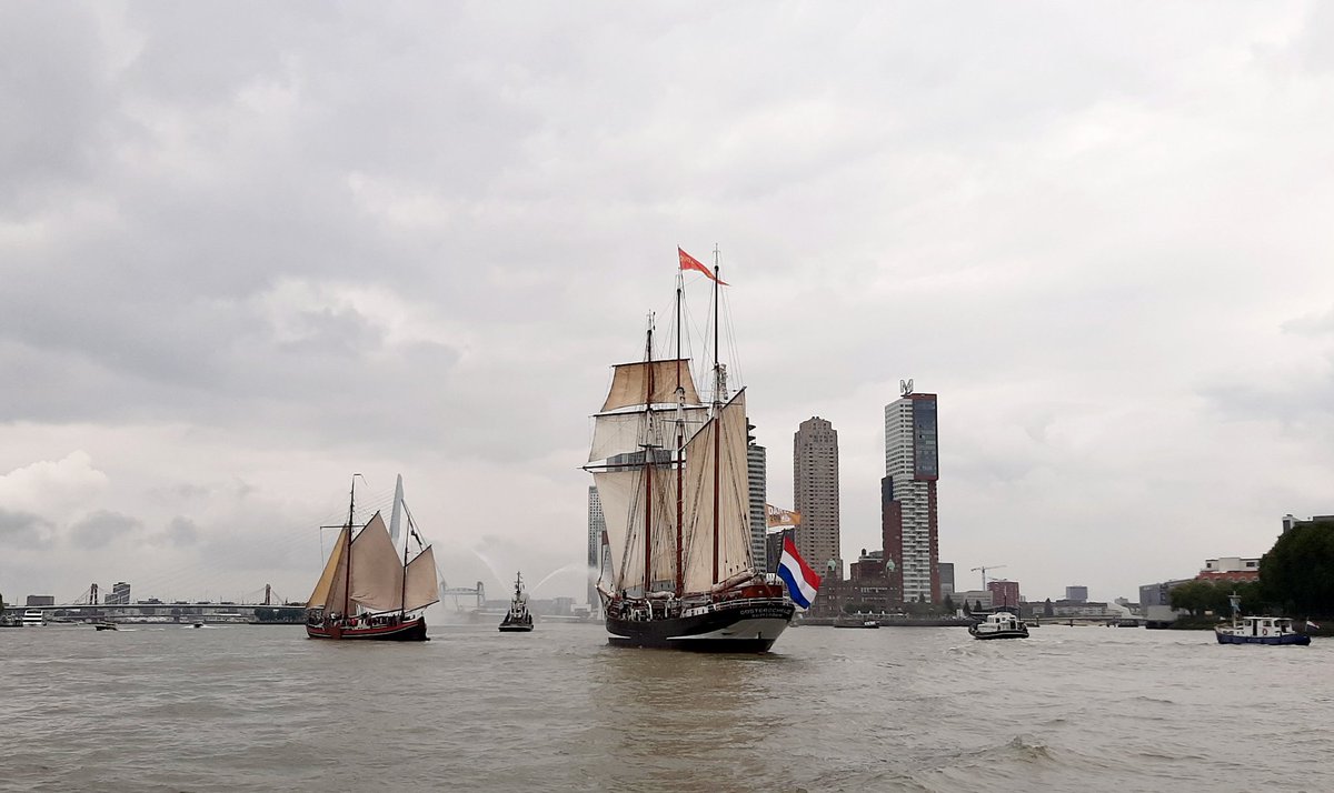 Welcoming schooner Oosterschelde in her home port Rotterdam after a two year voyage.  I was on board steam tug Goudvisch accompanied by lots of local classic ships. Lucky me! 😃