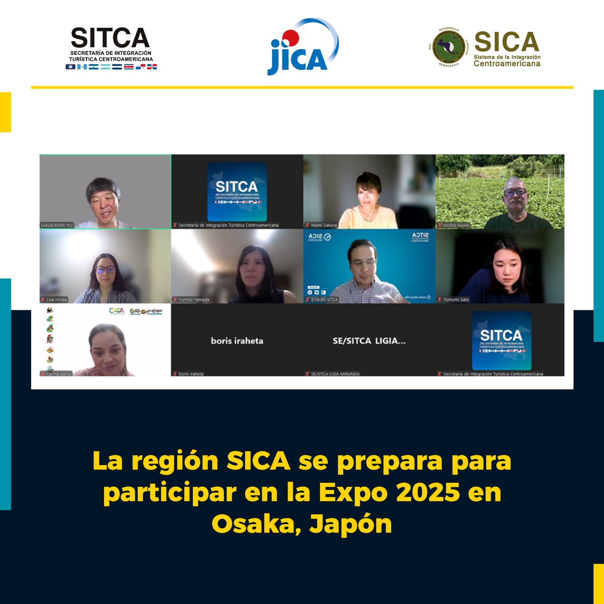 sitca_turismo's tweet photo. Centroamérica avanza hacia la Expo 2025 en Osaka 🇯🇵
SITCA, CATA y JICA coordinan esfuerzos para mostrar al mundo un turismo sostenible, comunitario e integrado. 🌿����
Toda la información en:
👉 https://t.co/rWqitK1NM7
#SITCA #Expo2025 #SICA #CentroaméricaUnida #TurismoSostenible https://t.co/POGE3PEQAQ