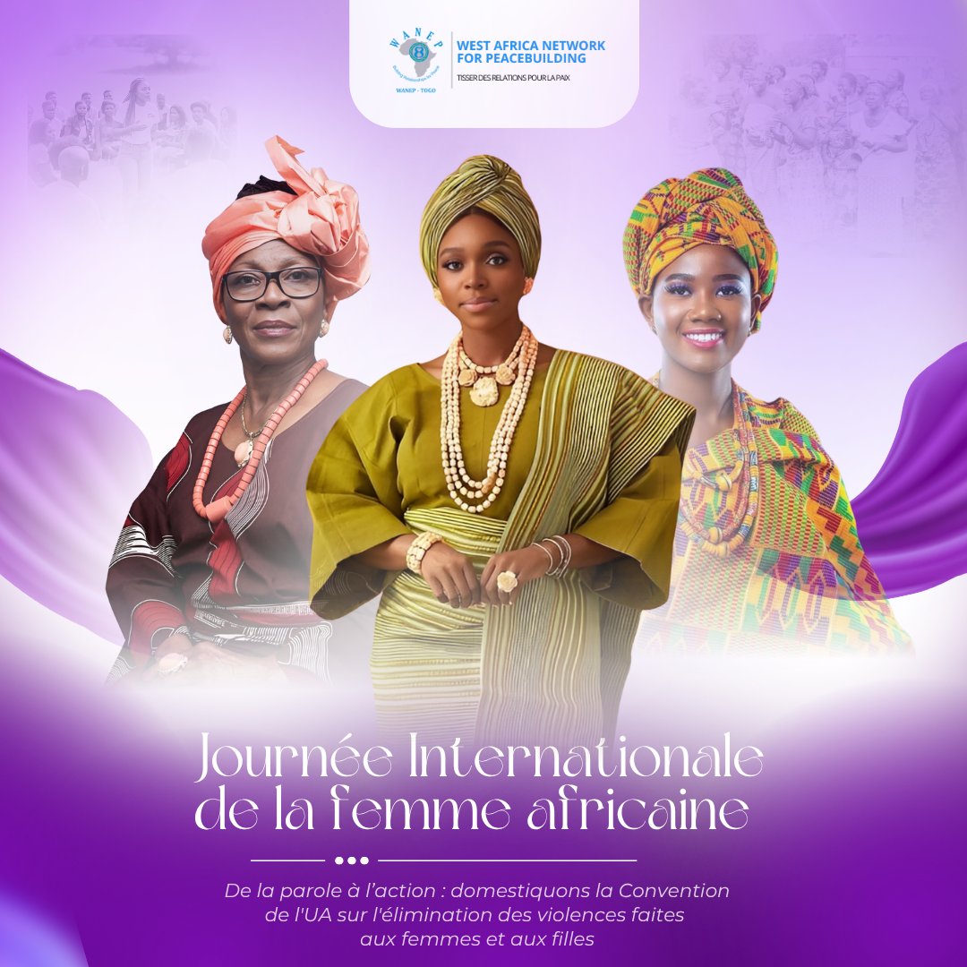 👑 #JIFA2025
Aujourd’hui, nous honorons la femme africaine : symbole de résilience, de paix et d’avenir.
🔊 WANEP-TOGO dit : STOP aux violences !
Place à l’action : domestiquons la #ConventionMaputo !
👉 Assez parlé, il est temps d’agir.
.
#FemmeAfricaine #WomenLead #WANEPTOGO