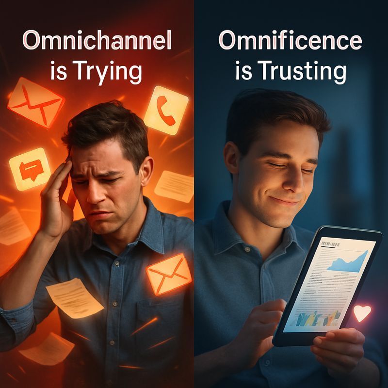InfoSlips's tweet image. Omnichannel is noise. Omnificence is nuance. 📞📧📱 Omnichannel tries to reach you everywhere. ✨Omnificence knows exactly where you are, what you need, and how to say it. With #InfoSlips, you don’t just send — you resonate.