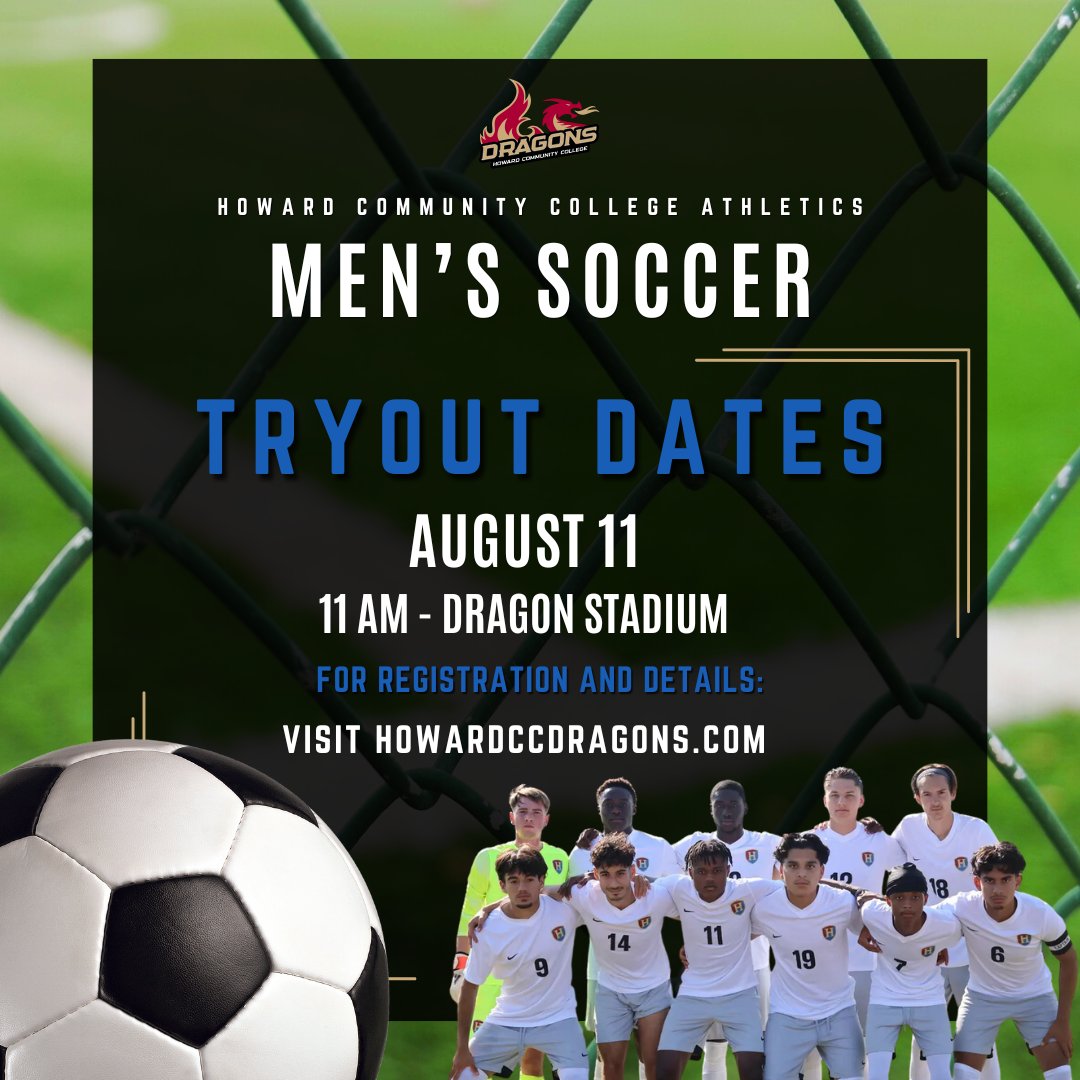 Want to join the Dragons? Men's soccer tryouts are coming up!

To register, visit our website and follow the links! All participants must complete the registration form and have a physical!

#GoDragons #PlayHereGetThere