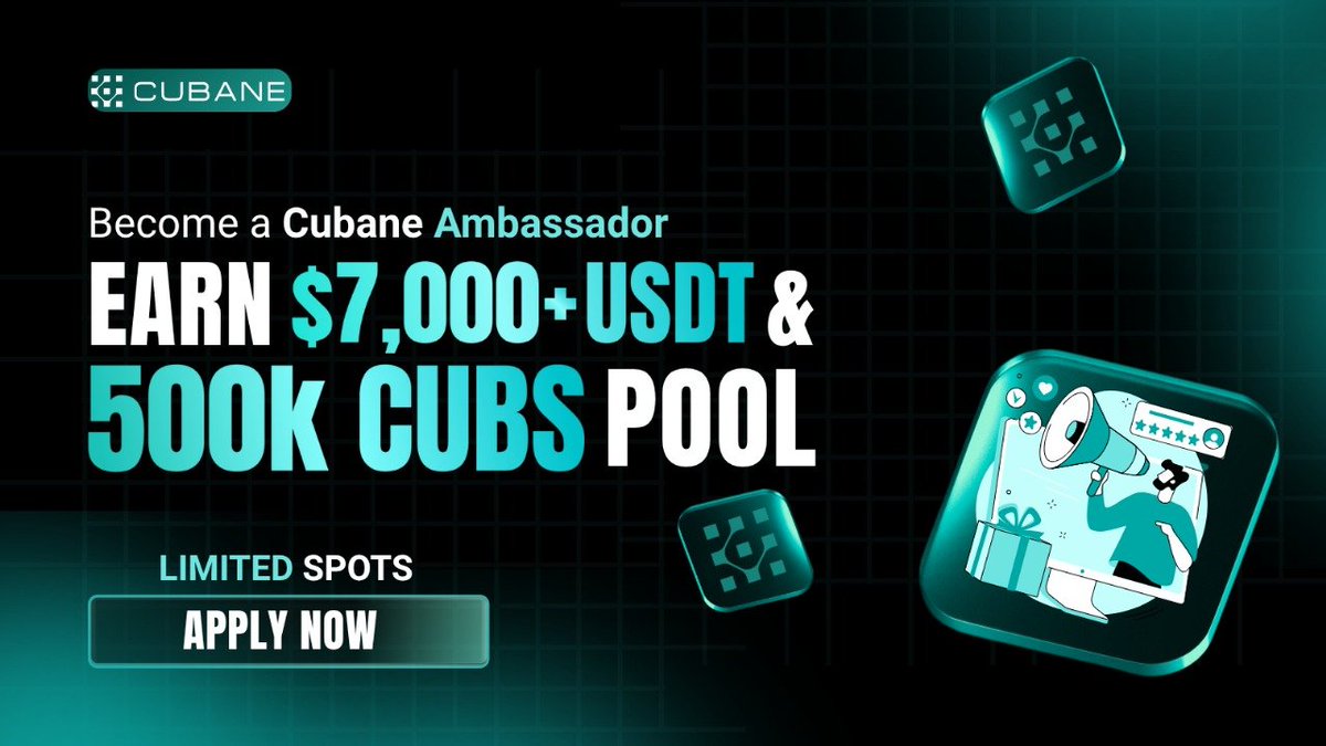 CubaneSpace's tweet photo. 🚀 Exciting Opportunity ! 🚀

Become a Cubane Ambassador & earn up to $7,000+ USDT & win rewards from the 500K CUBS Pool! 🤑

🔥 Limited Spots Available!
📝 Apply Now & unlock amazing rewards! 

#Cubane #Crypto #AmbassadorProgram #CUBS

🔗 Apply here : https://t.co/LcXsQrVlR9

Learn more about our Program :
 
https://t.co/J9BtbtrGTT