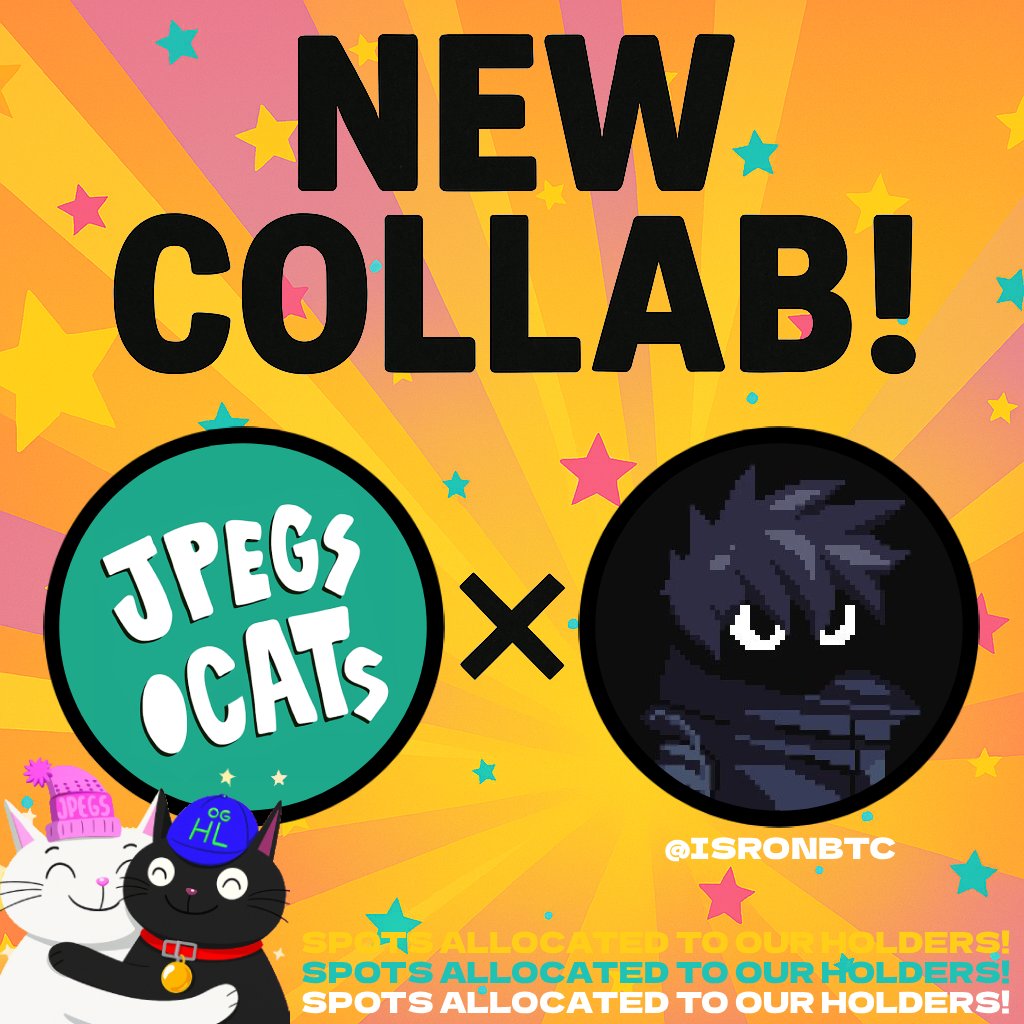 jpegs.cats (@jpegsdotcats) on Twitter photo NEW COLLAB! πΌ
jpegs.cats x <a href="/ISRonBTC/">Infinite Shadow Rogues</a>
Giving out 3X GTD SPOTS on this post.
Like, RT and Drop your BTC Taproot address.
More spots allocated to our holders in the Cat Crib!
Join our Discord to participate in more! π½ NEW COLLAB! πΌ
jpegs.cats x <a href="/ISRonBTC/">Infinite Shadow Rogues</a>
Giving out 3X GTD SPOTS on this post.
Like, RT and Drop your BTC Taproot address.
More spots allocated to our holders in the Cat Crib!
Join our Discord to participate in more! π½