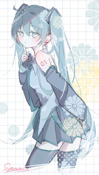 初音ミク 「static - majin_kz loves 初音ミク」|kioのイラスト