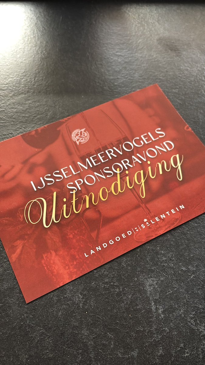 Vandaag op de mat bij sponsoren van <a href="/VVIJV/">IJsselmeervogels</a>. De uitnodiging voor de sponsoravond op woensdag 17 september. Dank aan sponsor <a href="/EdelCollecties/">Edel Collecties</a> voor de support bij het maken van de kaart!