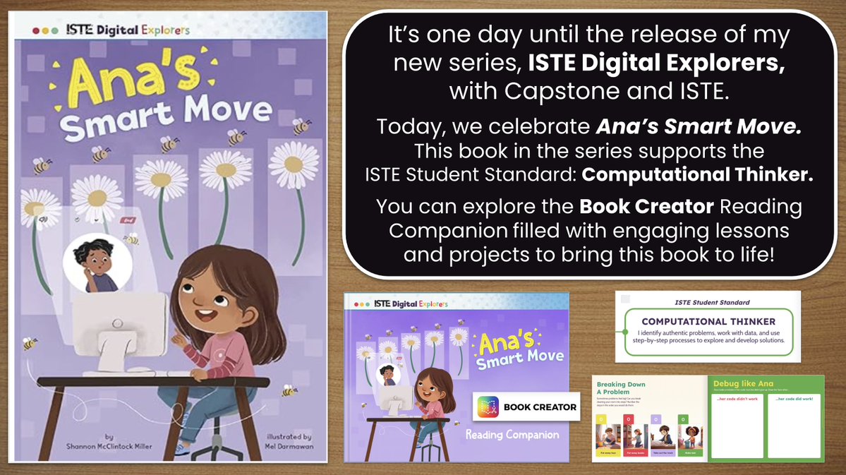 Shannon McClintock Miller (@shannonmmiller) on Twitter photo 1 Day Until ISTE Digital Explorers! 📚
Today, we celebrate Ana's Smart Move. This book supports the ISTE Student Standard: Computational Thinker.💻
You can explore the <a href="/BookCreatorApp/">Book Creator Team</a> Reading Companion filled with engaging lessons and projects to bring Ana's Smart Move to 1 Day Until ISTE Digital Explorers! 📚
Today, we celebrate Ana's Smart Move. This book supports the ISTE Student Standard: Computational Thinker.💻
You can explore the <a href="/BookCreatorApp/">Book Creator Team</a> Reading Companion filled with engaging lessons and projects to bring Ana's Smart Move to