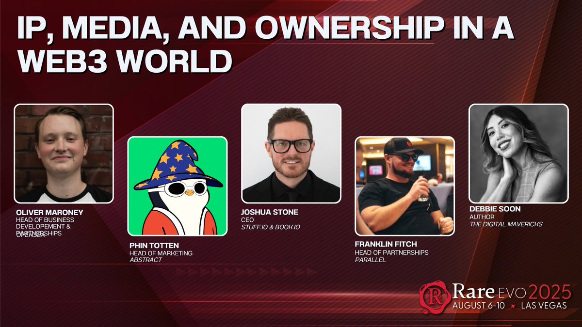 IP and Media in the Web3 age is putting power back into the hands of the creators and letting users actually own their media.

This panel—filled with giants in the space from <a href="/opensea/">OpenSea</a> <a href="/ParallelTCG/">Parallel</a> <a href="/AbstractChain/">Abstract</a> <a href="/stuff_io/">Stuff.io</a> <a href="/book_io/">Book.io</a> dives into how they are making this a reality.