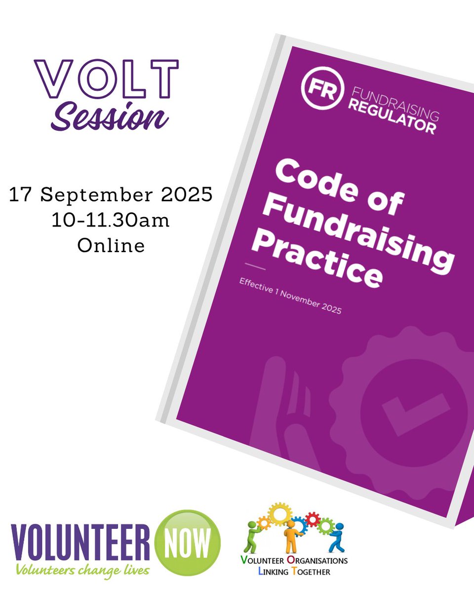 Volunteer Now (@volunteernow1) on Twitter photo Are you a volunteer fundraiser or do you support volunteer fundraisers in NI? Join the <a href="/FundrRegulator/">FundraisingRegulator</a> as we explore the new Code of Fundraising & its implications for volunteers & for those who fundraise in NI.
Book your FREE place here 👉 ow.ly/TzjK50WsvmS Are you a volunteer fundraiser or do you support volunteer fundraisers in NI? Join the <a href="/FundrRegulator/">FundraisingRegulator</a> as we explore the new Code of Fundraising & its implications for volunteers & for those who fundraise in NI.
Book your FREE place here 👉 ow.ly/TzjK50WsvmS