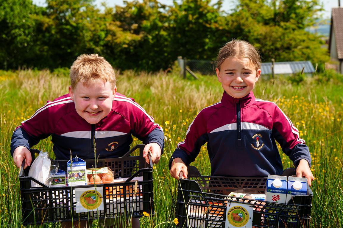 3rd- 6th class at Knocknagoshel NS, Co. Kerry are this year's Class of the Year, with their JEP business, The Mall Market, a subscription box of weekly grocery essentials. They ran a weekly packing and collection service. And partnered with Meals on Wheels to deliver some boxes.