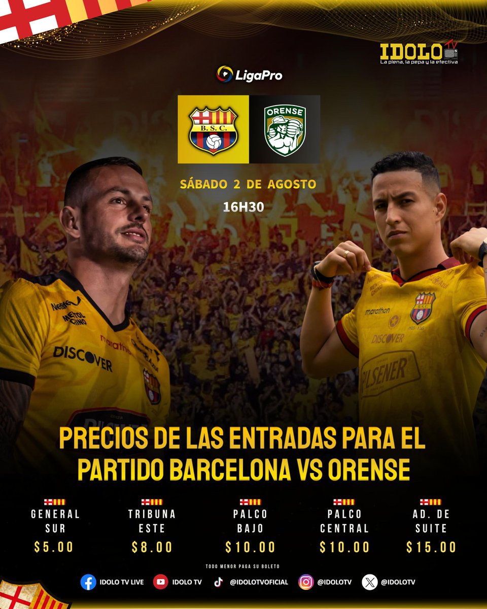 Precios de las entradas para el partido Barcelona vs Orense‼️