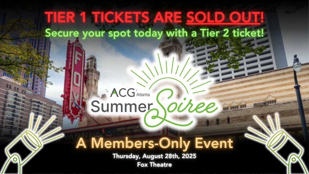 Tier 1 Tickets for the Summer Soiree have SOLD OUT. We still have Tier 2 tickets available, so get yours today: loom.ly/pktIbLA

Not yet a member, but want to go to this great event? Become a member today: loom.ly/xJbdH9w