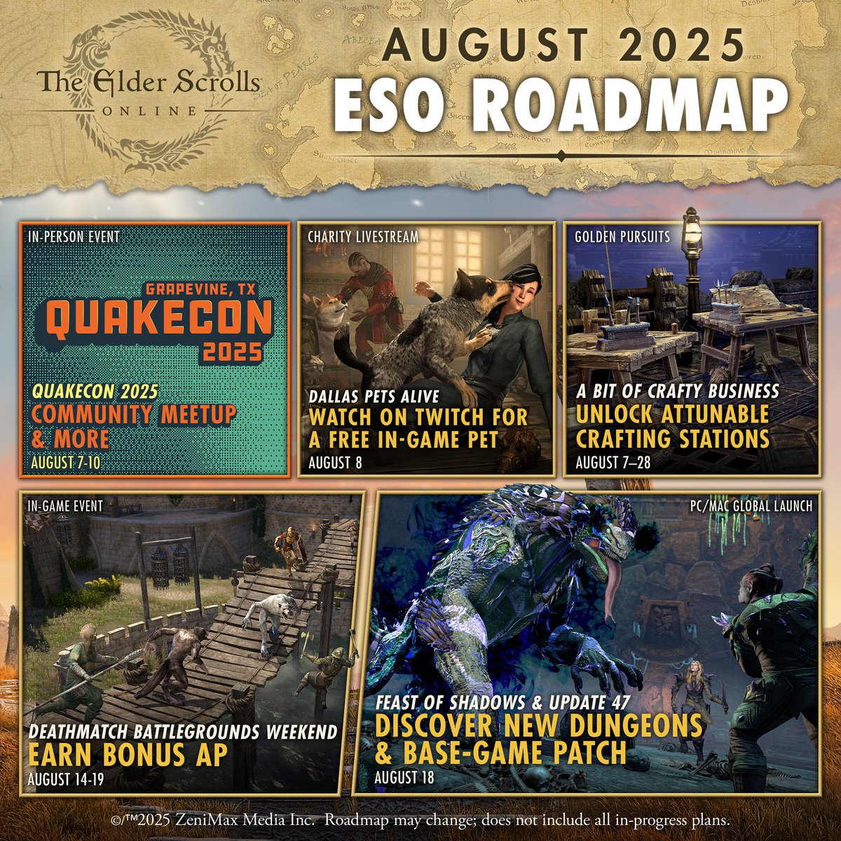 TESOnline's tweet image. We have a lot in store for #ESO in August! What are you marking your calendar for? 📅
beth.games/3Hc1xSg