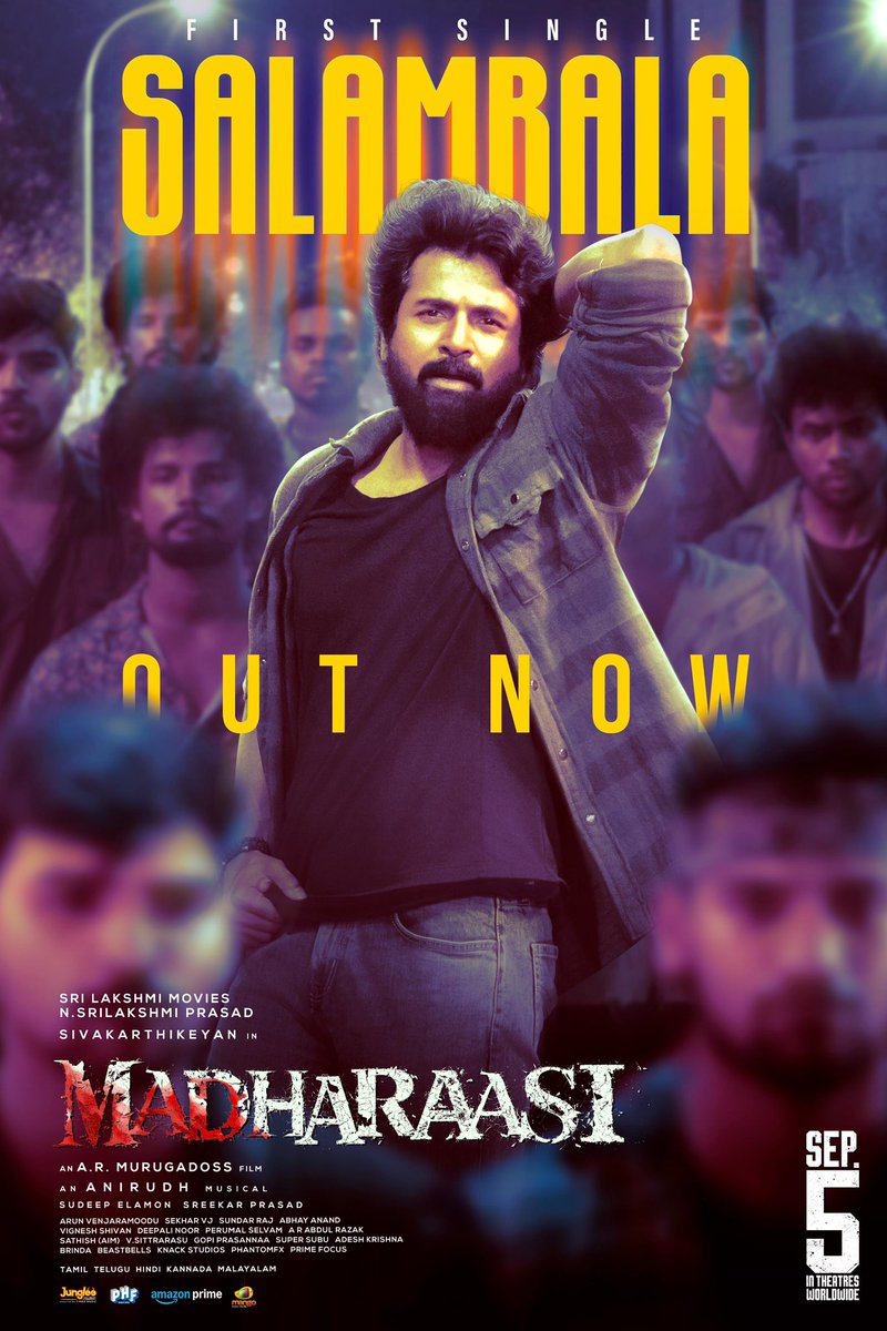 ARMurugadoss's tweet photo. Time to enjoy our first single #Salambala from #Madharaasi 🔥

With the energetic beats from @anirudhofficial and the superb dance moves by @Siva_Kartikeyan.. Sung by the young @SaiAbhyankkar 🤙

▶️ https://t.co/2BgJ1uPBHb

#DilMadharaasi
#MadharaasiOnSEP5 https://t.co/wMqg4FHXVG