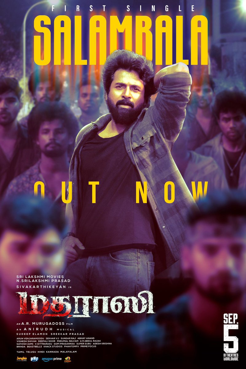 ARMurugadoss's tweet photo. Time to enjoy our first single #Salambala from #Madharaasi 🔥

With the energetic beats from @anirudhofficial and the superb dance moves by @Siva_Kartikeyan.. Sung by the young @SaiAbhyankkar 🤙

▶️ https://t.co/2BgJ1uPBHb

#DilMadharaasi
#MadharaasiOnSEP5 https://t.co/wMqg4FHXVG